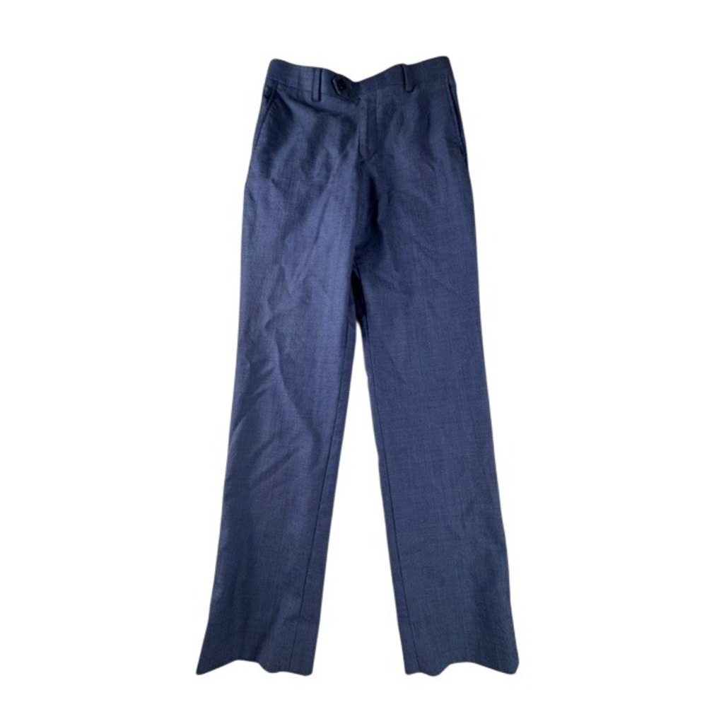 Lauren Ralph Lauren Pants Women 12R 26W Blue Wool Natural Stretch Dress Trousers